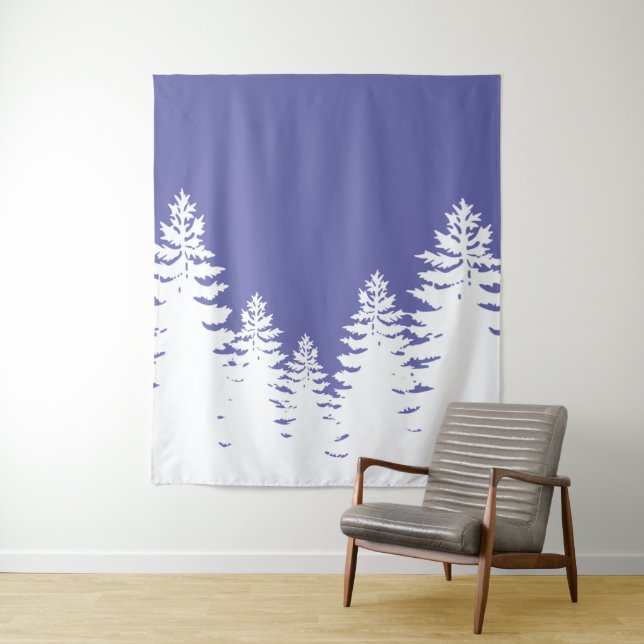 Minimalist very peri pine tree silhouette       tapestry (In Situ)