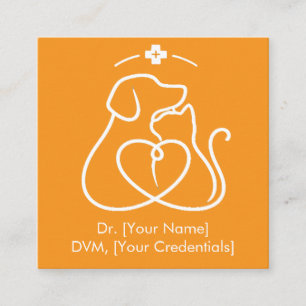 Minimalist Vet Business Card with Pet Logo