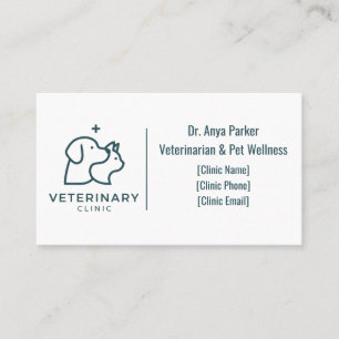 Minimalist Veterinary Clinic Business Card 