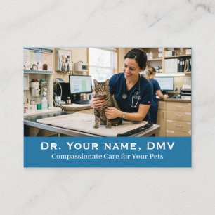 Minimalist Veterinary Clinic Customisable Photo Business Card