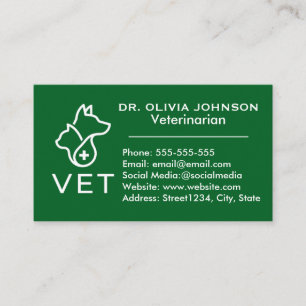 Minimalist Veterinary Customisable Business Card
