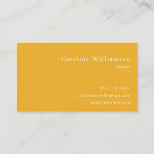 Minimalist Vibrant Yellow Elegant Professional Business Card