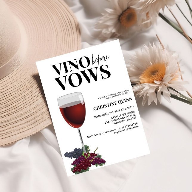 Minimalist Vino before the vows Bridal Shower wine Invitation (Creator Uploaded)