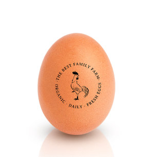 Minimalist Vintage Custom Family Fresh Farm Eggs Rubber Stamp