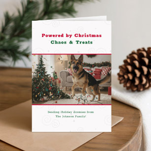 Minimalist Vintage Funny Pet Dog Photo Christmas Holiday Card