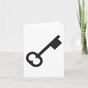 Minimalist Vintage Key Silhouette  Card