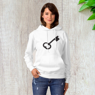 Minimalist Vintage Key Silhouette Hoodie