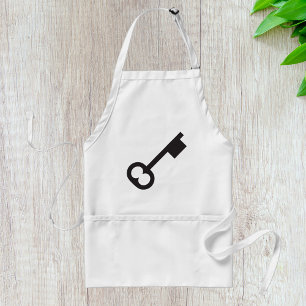 Minimalist Vintage Key Silhouette  Standard Apron