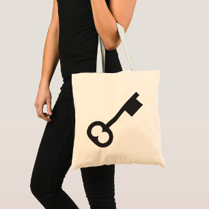 Minimalist Vintage Key Silhouette  Tote Bag