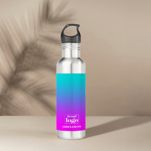 Minimalist Violet Aqua Gradient Elemental Logo 710 Ml Water Bottle