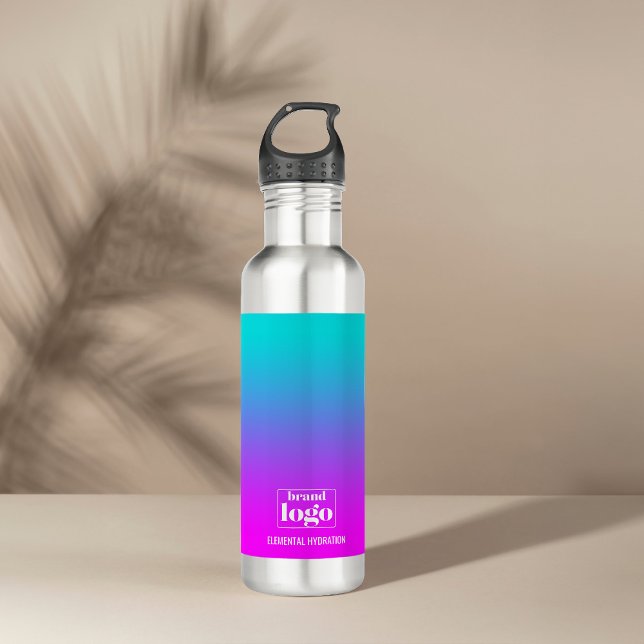 Minimalist Violet Aqua Gradient Elemental Logo 710 Ml Water Bottle (Creator Uploaded)