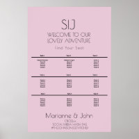 Minimalist Violet Pink Wedding Logo Seating Chart
