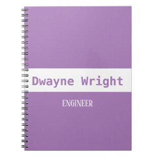 Minimalist violet purple and white notebook