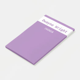 Minimalist violet purple and white post-it notes