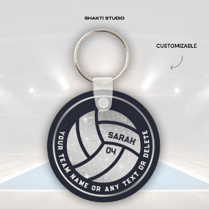 Minimalist Volleyball Player Bag Tag Gift Key Ring