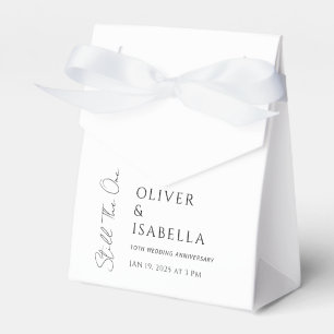 Minimalist vow renewal 10th wedding anniversary favour box
