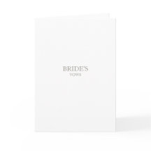 Minimalist Vows Book - Bride