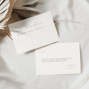 Minimalist Walk Me Down The Aisle Proposal Card