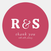 Minimalist Warm Magenta Wedding Initials Monogram