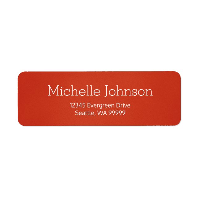 Minimalist Warm Red Grainy Return Address (Front)