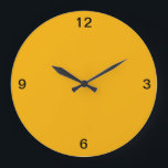 Minimalist. Warm Yellow. Large Clock<br><div class="desc">Minimalist round,  wall clock,  in warm Yellow. Brightens up any room.</div>
