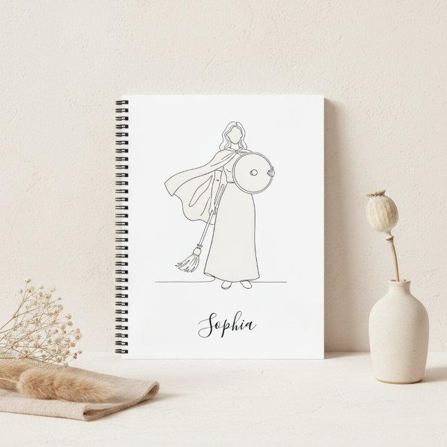 Minimalist Warrior Mum Line Art Notebook (Creator Uploaded)