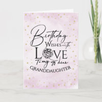 Minimalist Watercolor Birthday Card Granddaughter