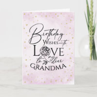 Minimalist Watercolor Birthday Card Grandmother