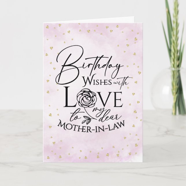 Minimalist Watercolor Birthday Card Mother In Law (Front)