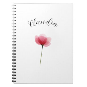 Minimalist Watercolor Botanical Floral Trendy Cute Notebook