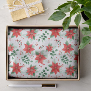 Minimalist Watercolor Botanical Poinsettia  Tissue Paper