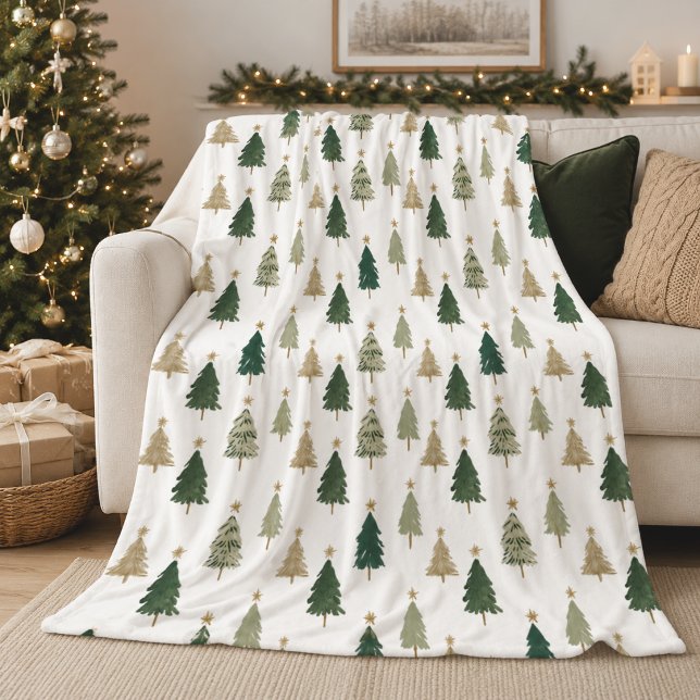 Minimalist Watercolor Christmas Tree Blanket (Creator Uploaded)