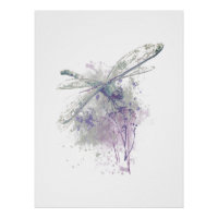 Minimalist Watercolor Dragonfly Farmhouse Print