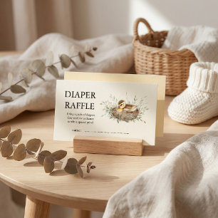 Minimalist Watercolor Duckling Diaper Raffle Ticke Business Card