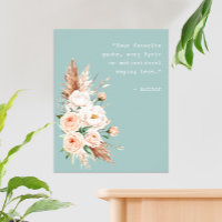 Minimalist Watercolor Floral Custom Quote Poster