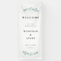 Minimalist Watercolor Greenery Wedding Welcome