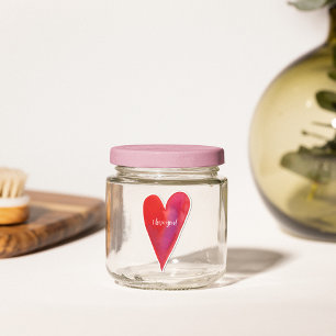 Minimalist watercolor heart valentine