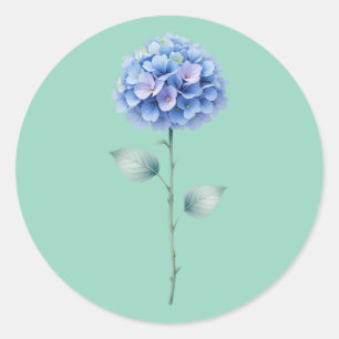 Minimalist Watercolor Hydrangea Floral Design Classic Round Sticker