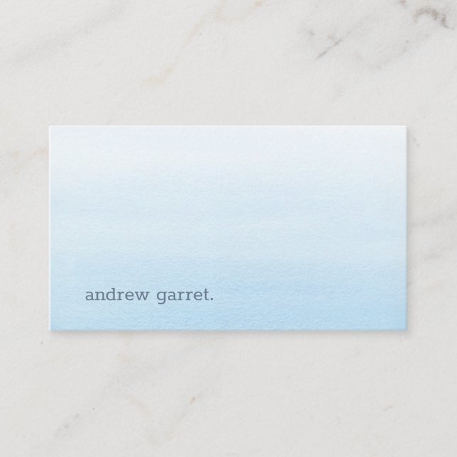 Minimalist Watercolor Sky Blue  Business Card (Front)