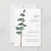 Minimalist Watercolor Spruce Wedding