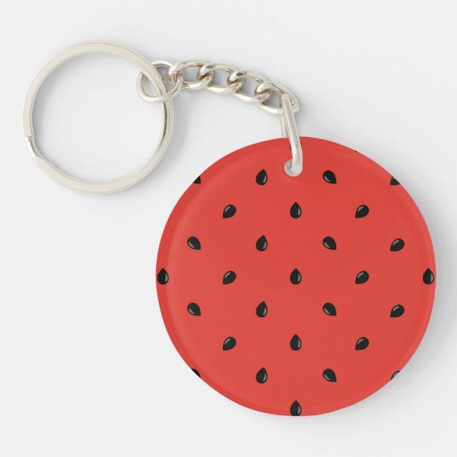 Minimalist Watermelon Seed Pattern Key Ring (Front)