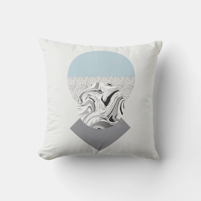 Minimalist Wave & Dots Design Cushion (Front)