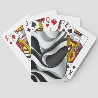 Minimalist Wave Lines Black and White Card Back