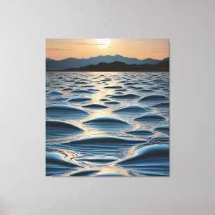 Minimalist Waves at Dawn Canvas Print