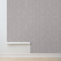 Minimalist Wavy Line Pattern on Taupe