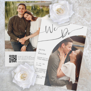 Minimalist We Do Photo Wedding Invitation