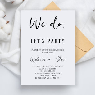 Minimalist We Do Wedding Invitation