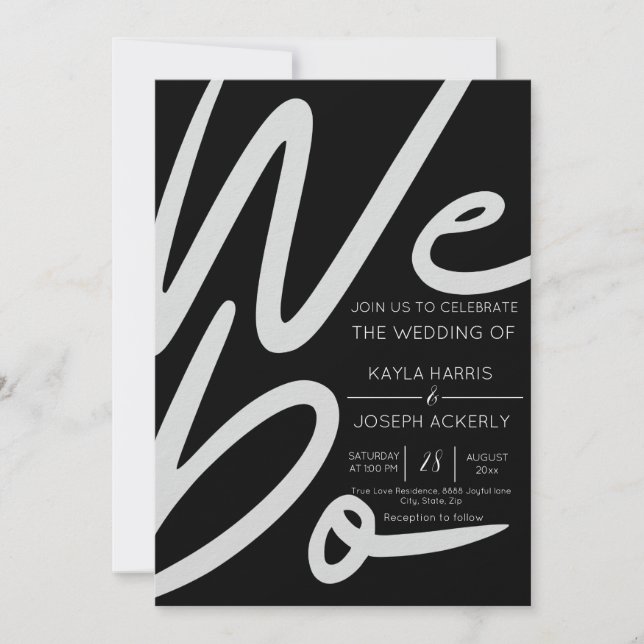 Minimalist We do wedding invitation card (Front)