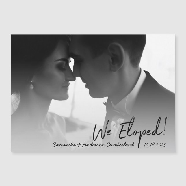 Minimalist We Eloped Wedding Photo (Front)