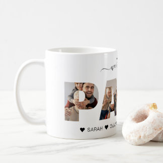 Minimalist We Love You PAPA Photo Collage Coffee Mug